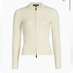 Lori Piana Coste Baby Cashmere Bomber Sweater